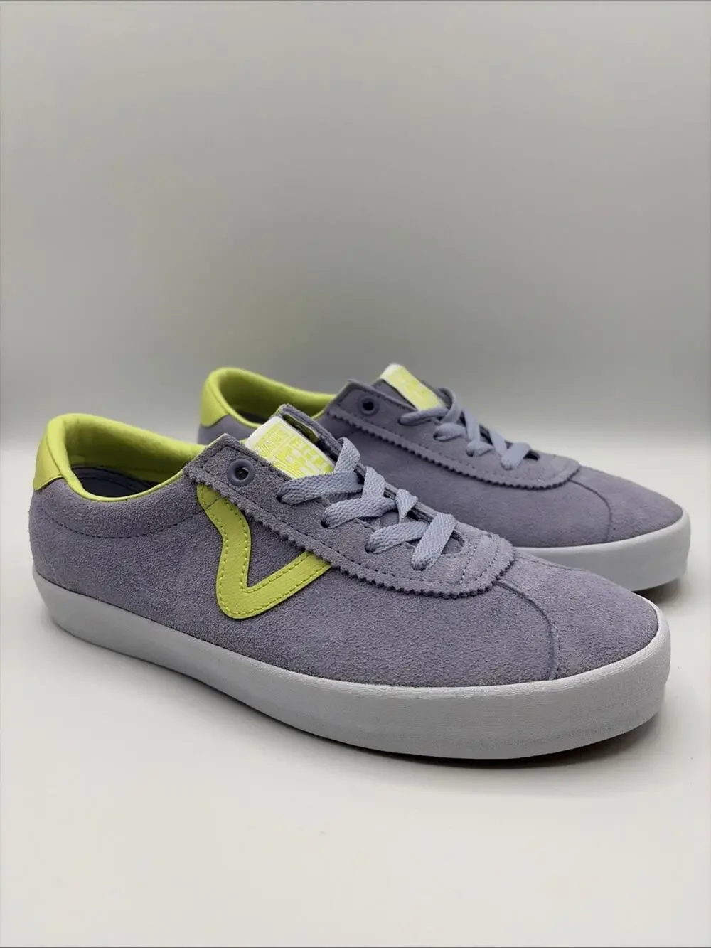 Vans Sport Low Lavender Purple Neon Lime Suede Skate Shoes Sneaker M 5.5 W 7 New